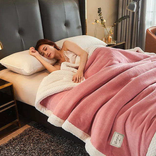 CozyCuddle Luxe winter fleece blanket premium polyester ultra-warm cozy wrap for cold nights