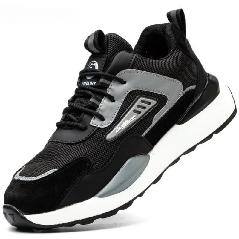 Men's sporty lightweight safety sneakers with steel toe protection, ideal for construction work