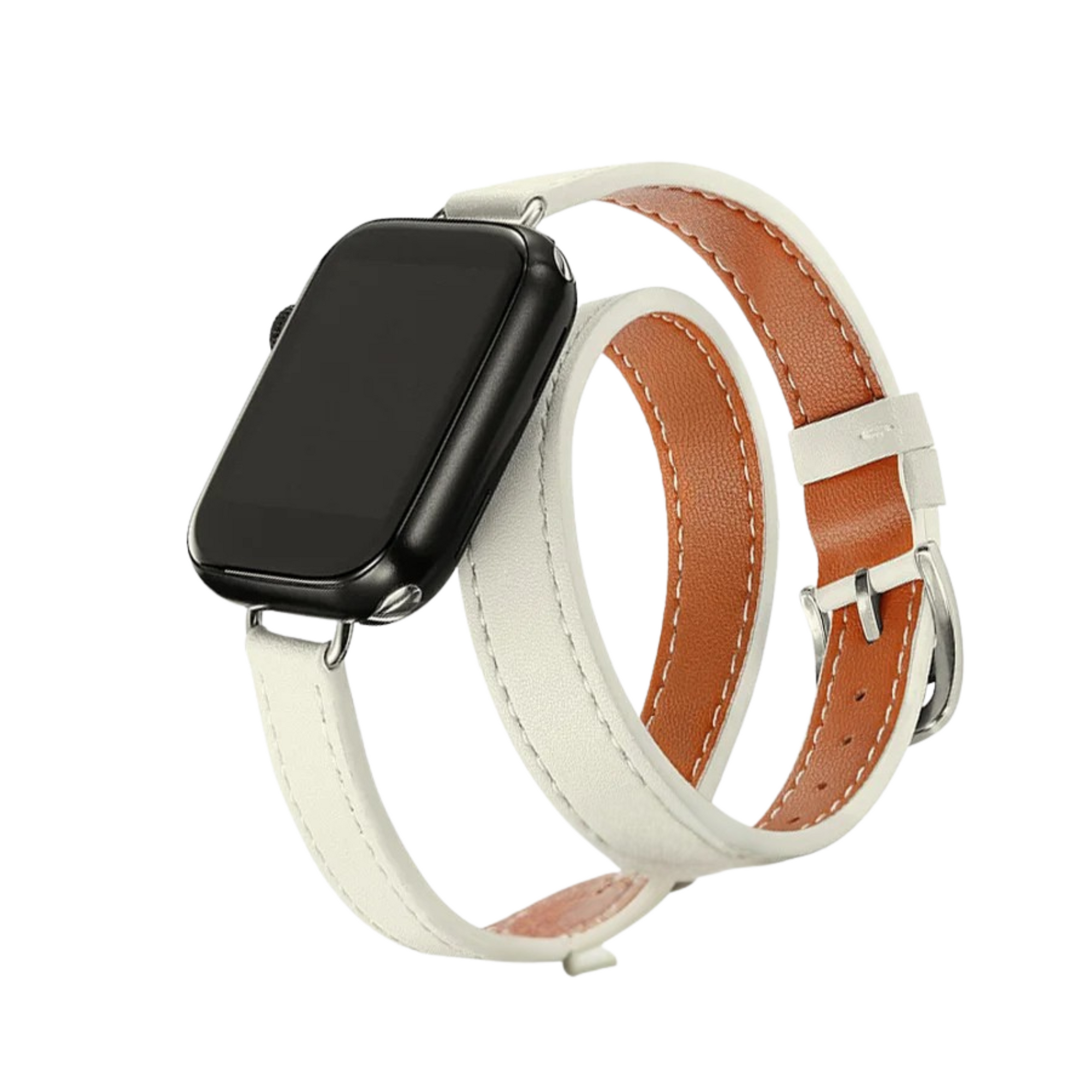Louvre double-tour full-grain leather Watch band, hand-stitched wrap-around professional strap