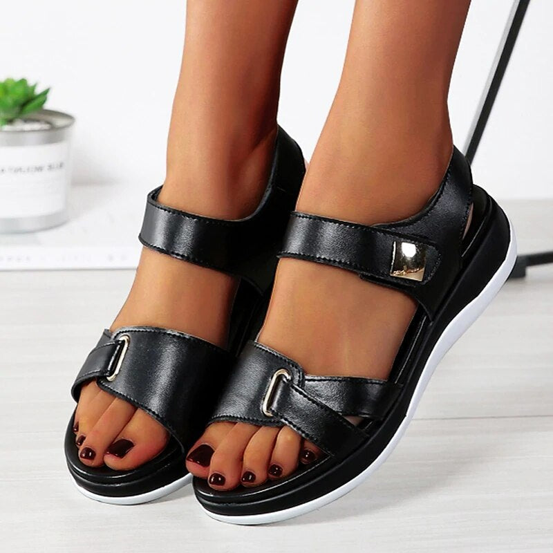 Women's Ava platform slingback sandals cushioned sole dual strap adjustable hook-and-loop summer