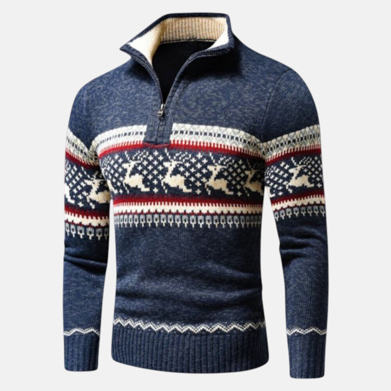 Men's cotton winter sweater regular fit with distinctive textured pattern for cold weather everyday style
