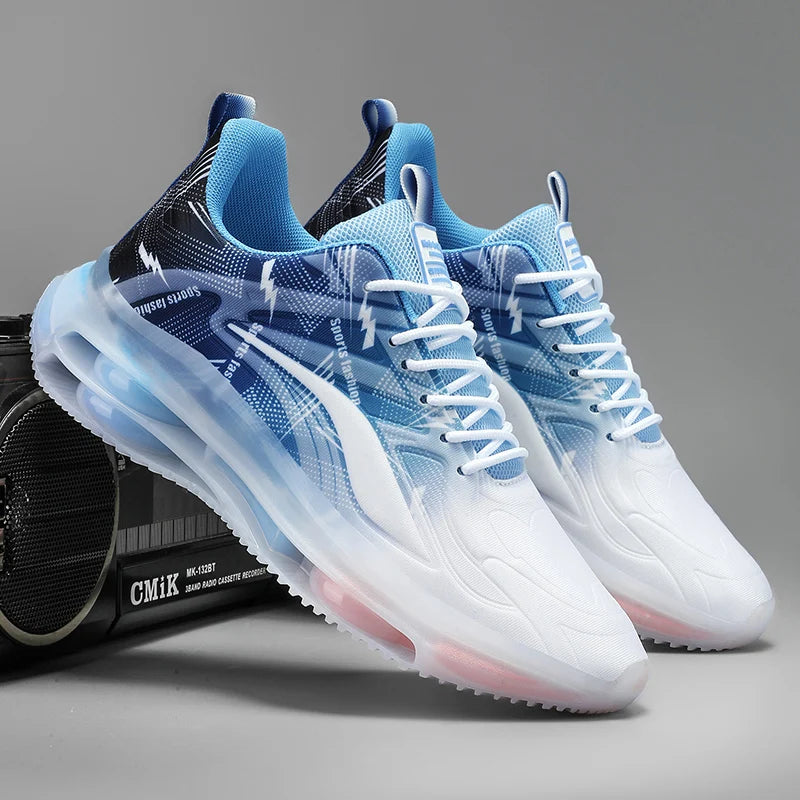 Volt gradient ombré running trainer with translucent upper and bold lightning overlays ultra-lightweight