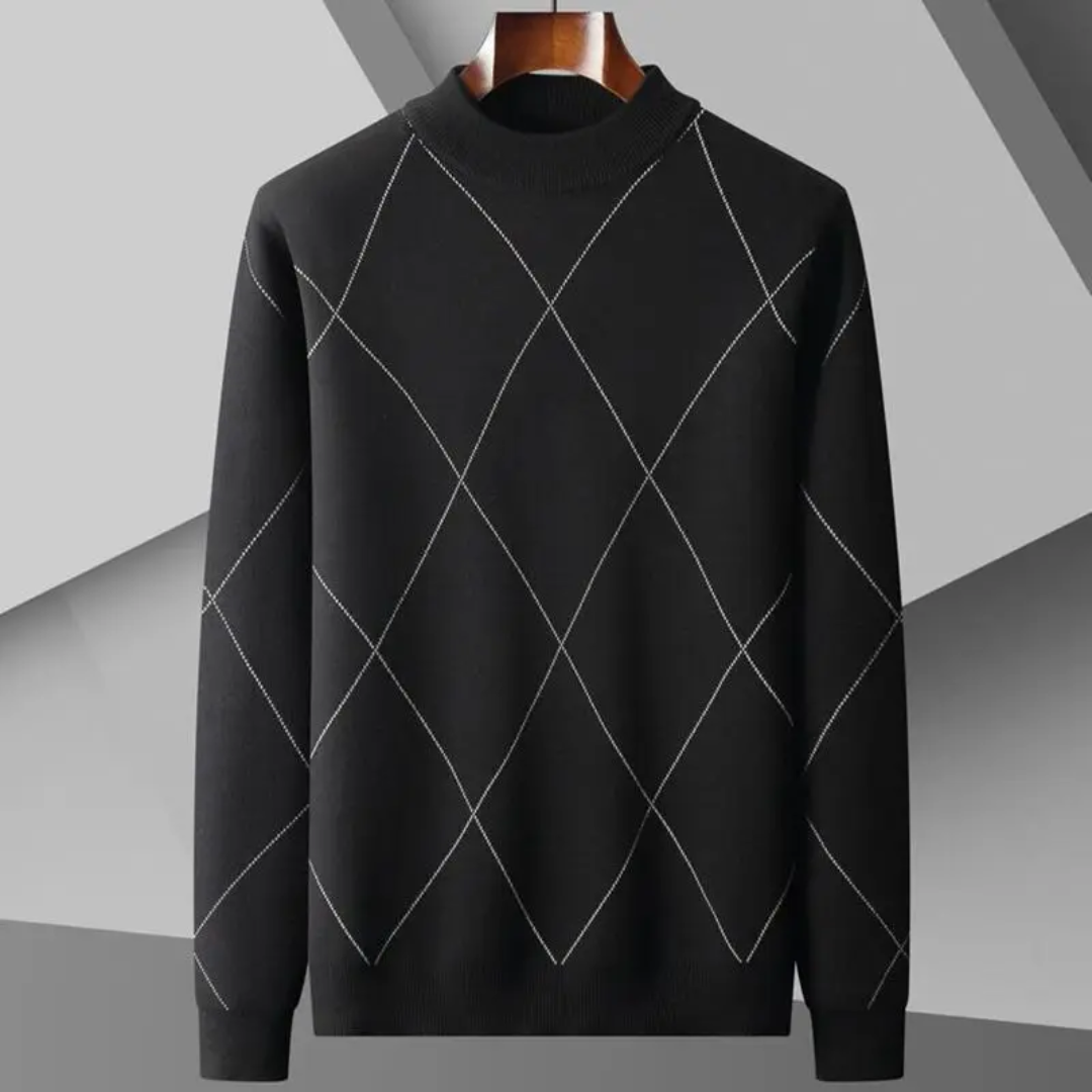 Steven diamond cashmere sweater lightweight unisex knit in neutral tone with diamond texture pattern