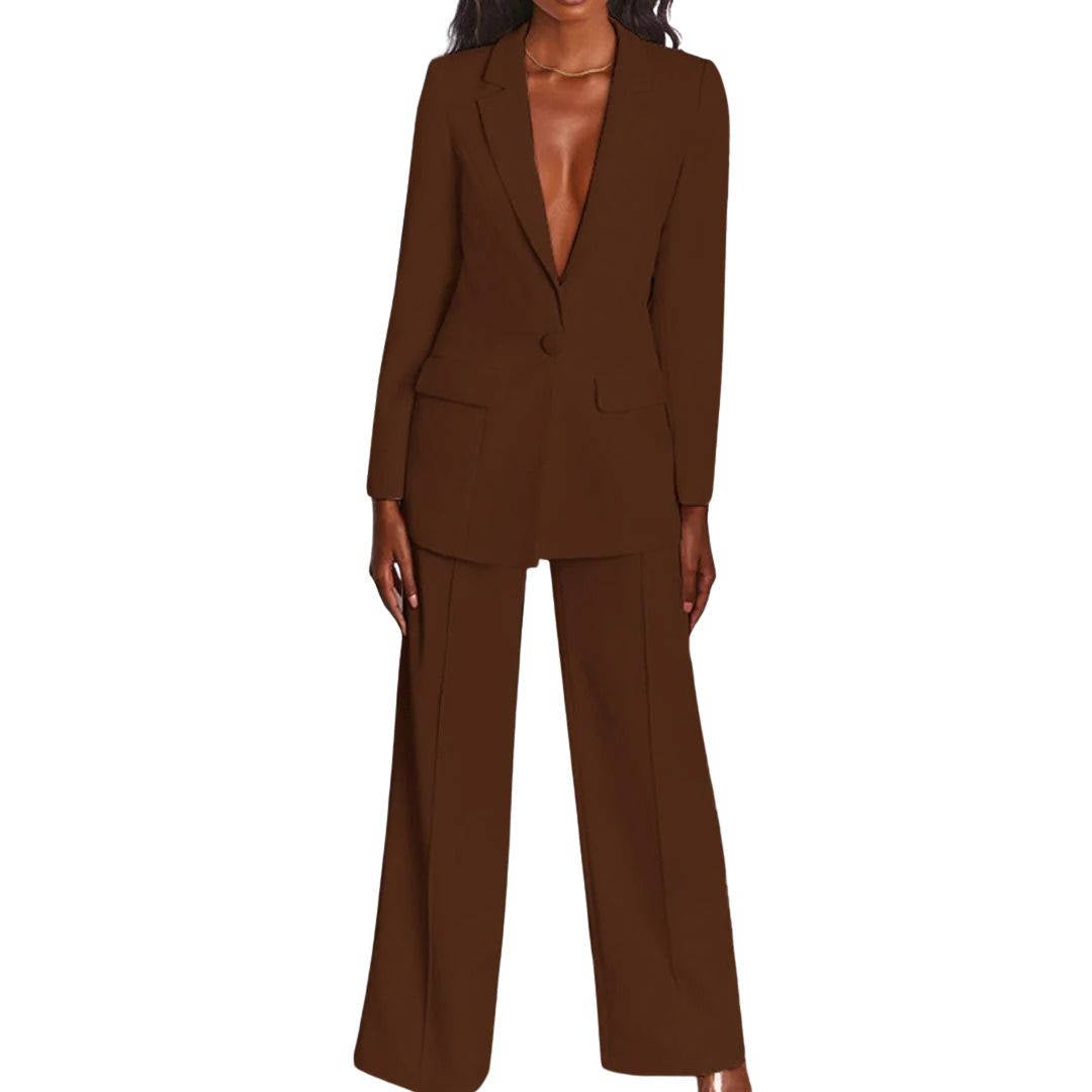 Women's elegant modern office suit set polyester-spandex stretch blend all-day comfort workwear