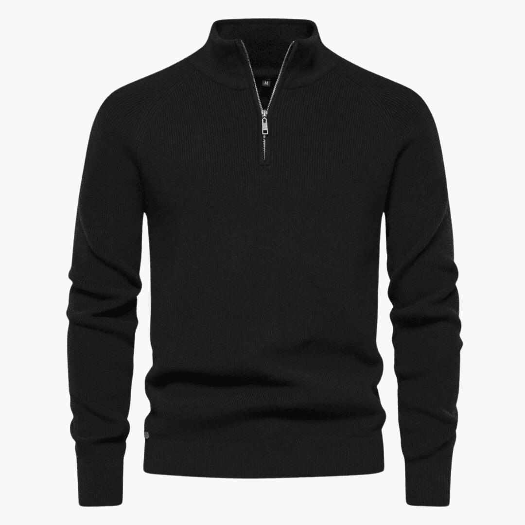 Men's slim-fit knitted sweater neutral tone premium soft fabric for office and everyday wear