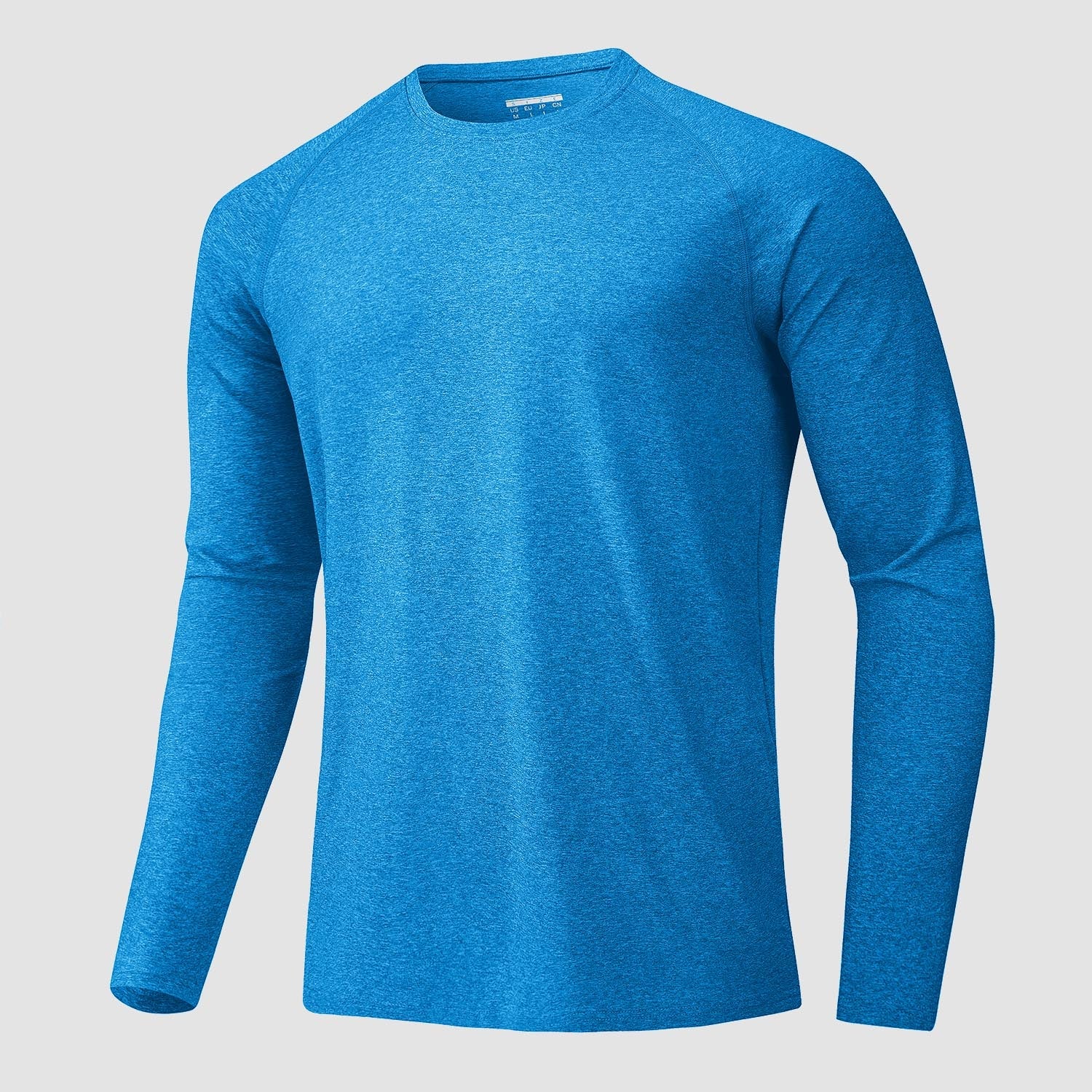 Men's UPF 50+ long sleeve athletic shirt, quick-dry moisture-wicking performance tee for outdoor sports