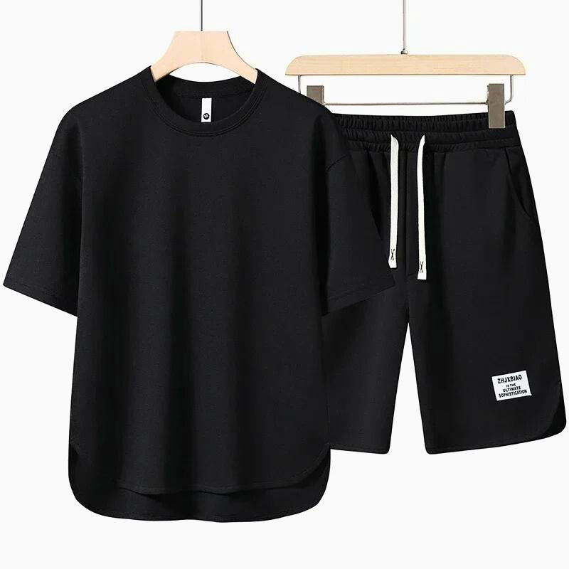 Women's oversized two-piece tee and shorts set soft lightweight fabric relaxed silhouette warm weather
