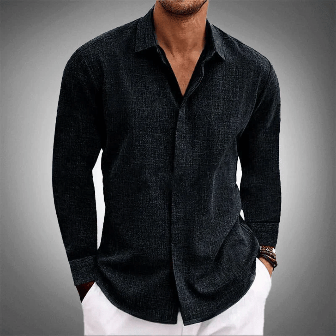 Nordic Flair breathable cotton blend men's long sleeve button-front shirt regular fit casual office