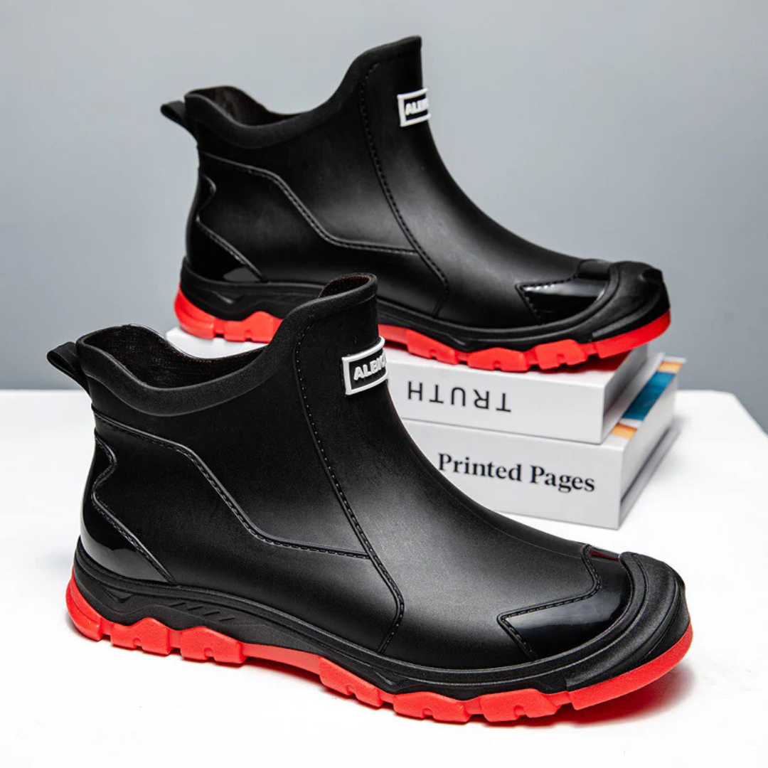 Men's waterproof ankle boots non-slip tread all-weather casual rugged style urban everyday footwear