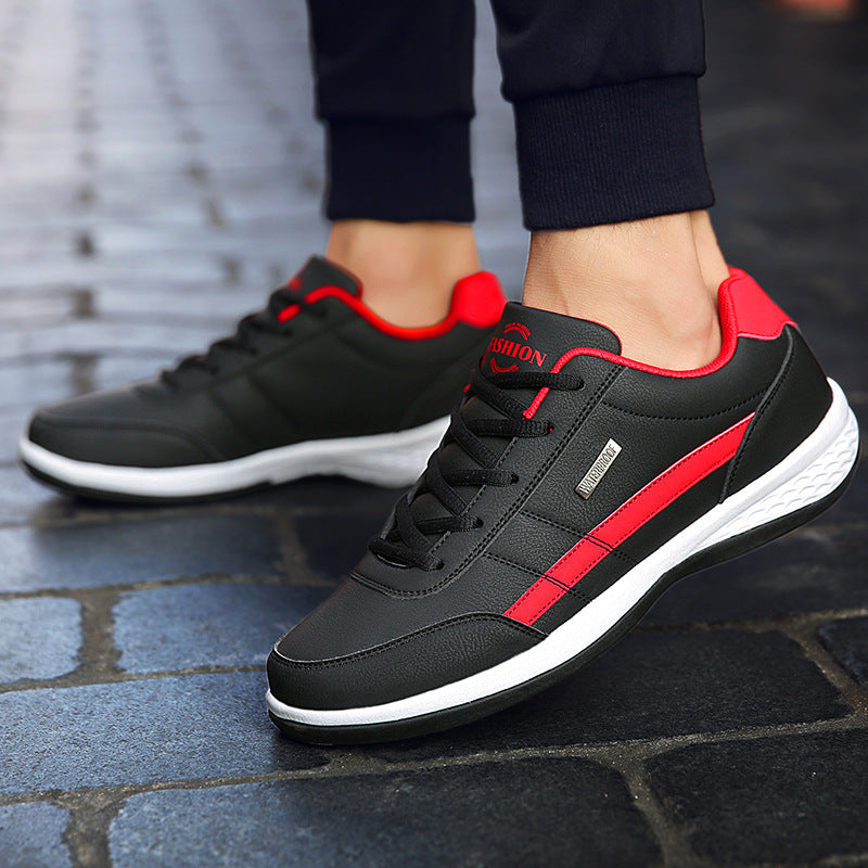 White waterproof synthetic leather orthopedic sneakers with advanced arch support and slip-resistant sole