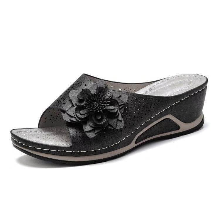 Soft leather orthopedic arch support sandals with contoured sole for all-day foot alignment comfort