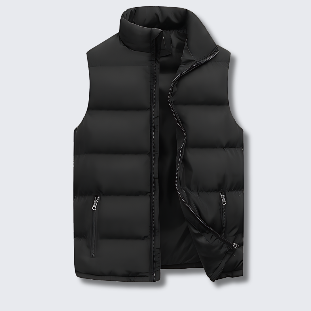 Men's lightweight sleeveless puffer vest cozy warm layer for outdoor winter adventures