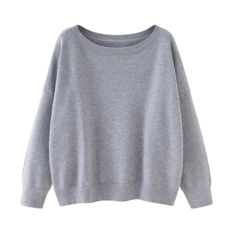 Women's soft knit crewneck sweater Clara cozy lightweight relaxed silhouette cotton-acrylic blend