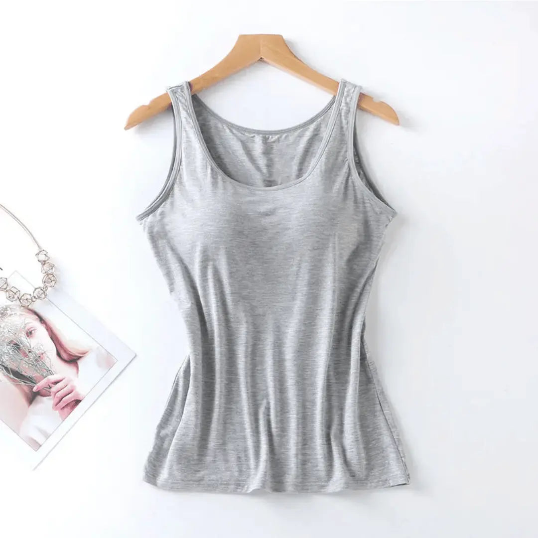 Women's built-in bra tank top lightweight breathable fabric active yoga everyday casual wear