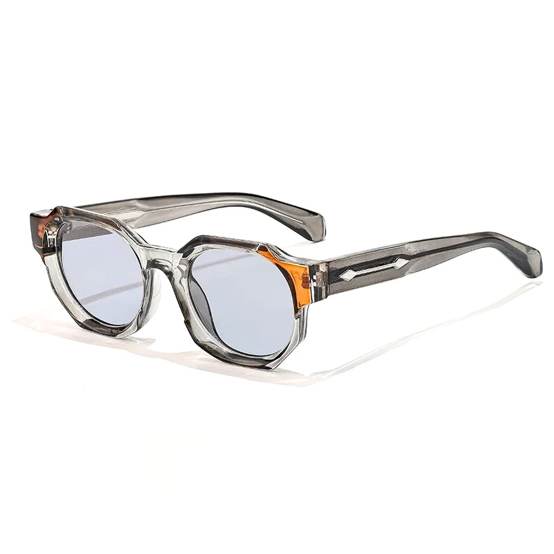 Bold square retro acetate sunglasses UV400 protection thick sculpted frame for style enthusiasts