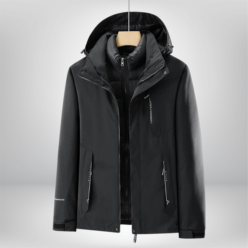 Women's layered winter ski jacket structured fit stylish cold-weather protection outdoor wear
