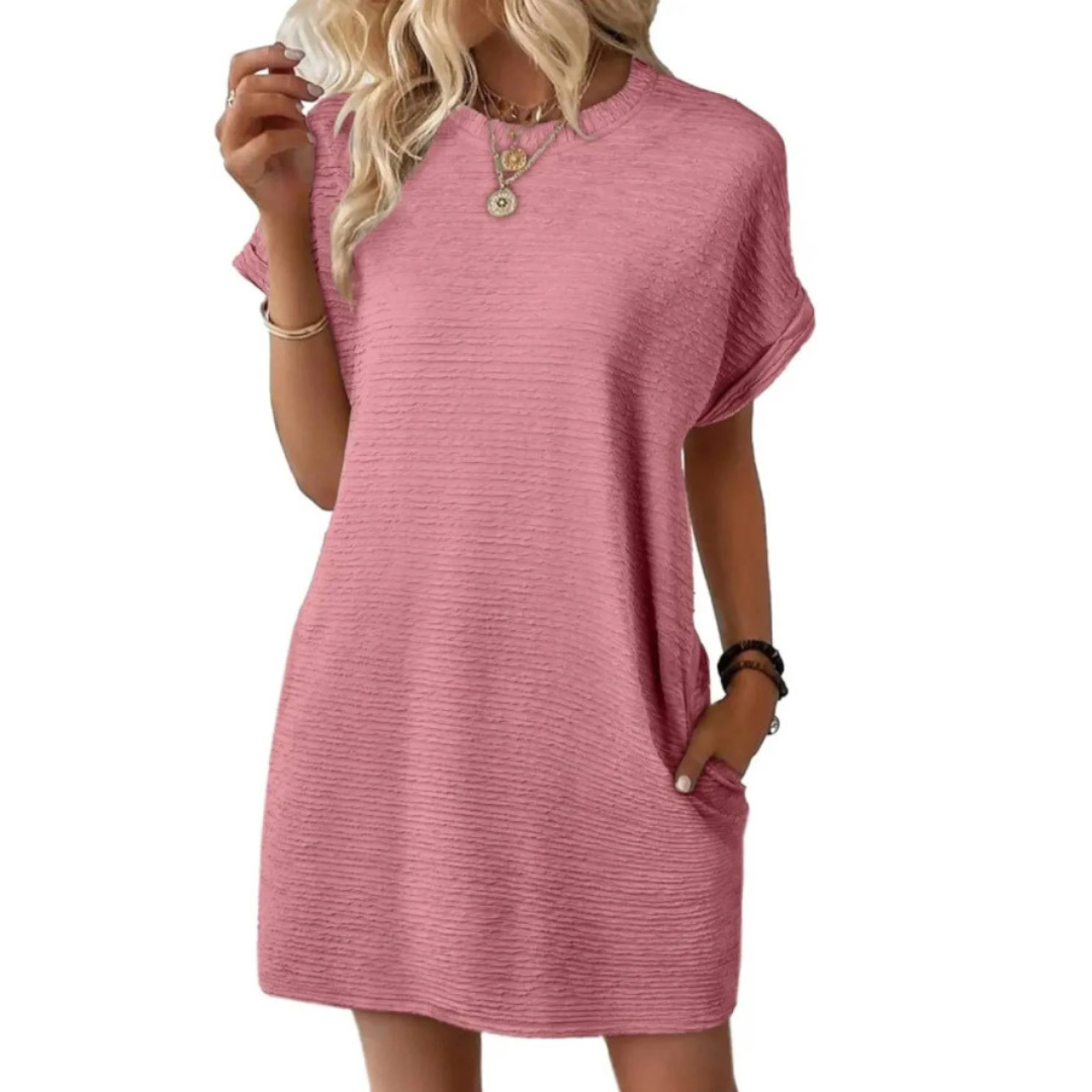 Vivid | Women's Crew Neck Short Sleeve T-Shirt Mini Dress