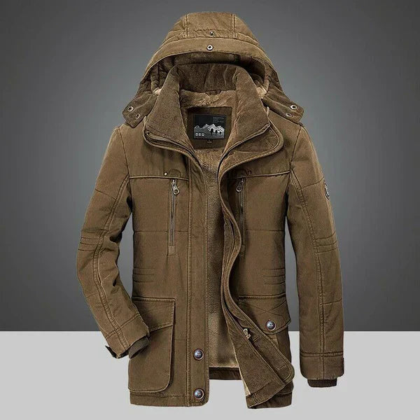 SHELDON men's heavy duty weatherproof winter jacket, insulated cold weather coat with freedom of movement