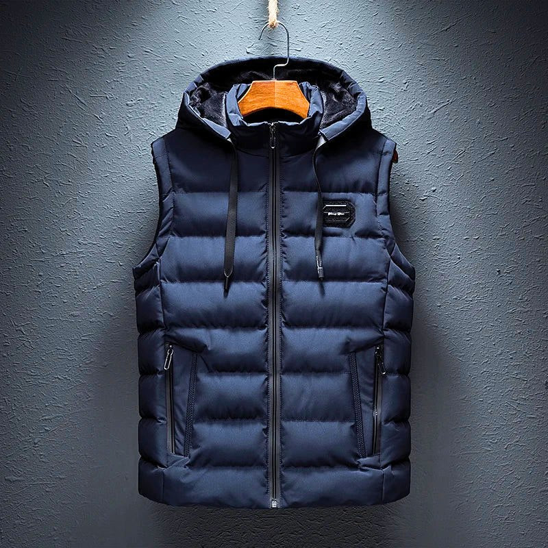Briar Mont hooded cotton padded vest, full-zip, lightweight outdoor layer with zippered pockets