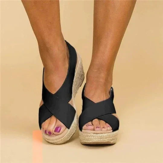 Women's espadrille sandals lightweight summer casual dressy versatile jute-sole flat comfort