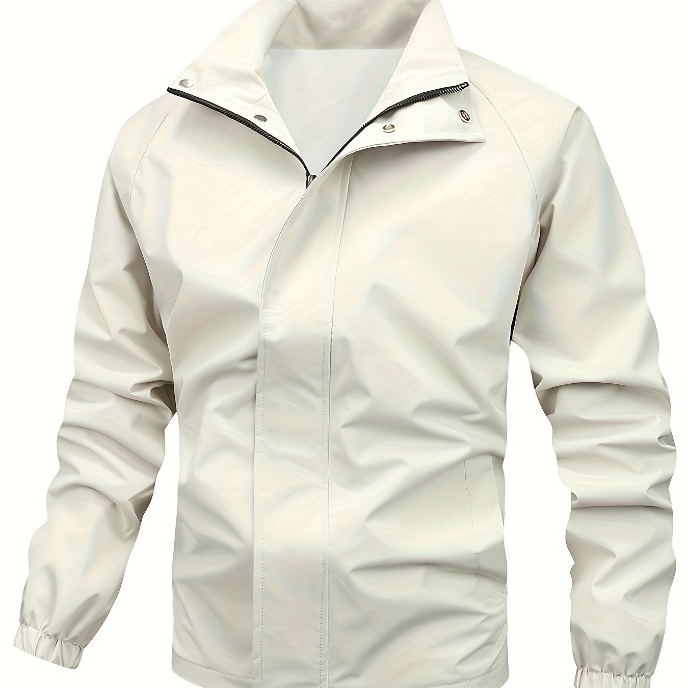 Black men's smart stand-up collar jacket Daan regular fit elegant spring autumn outerwear