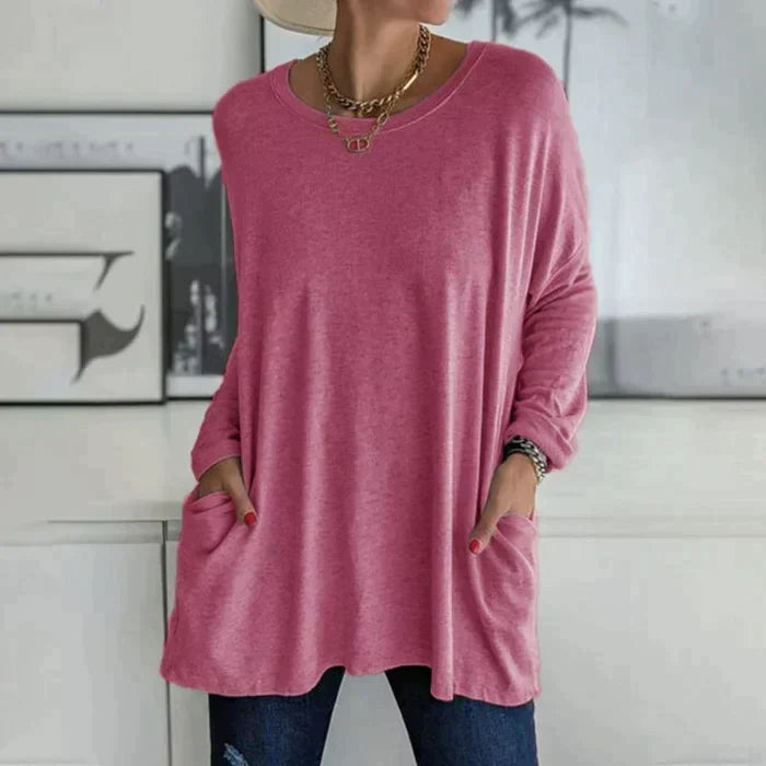 Ruby | Women's Oversized Long Sleeve Tunic Top with Pockets
