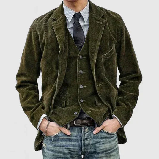 Men's navy tailored fit blazer jacket with structured silhouette for formal office and evening wear