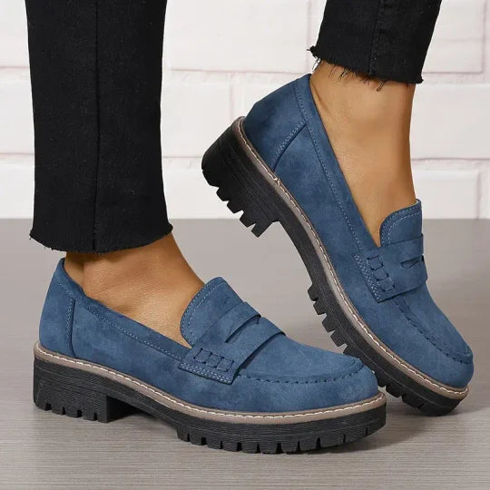 Women's casual slip-on loafers with chunky sole, streamlined silhouette for modern everyday style