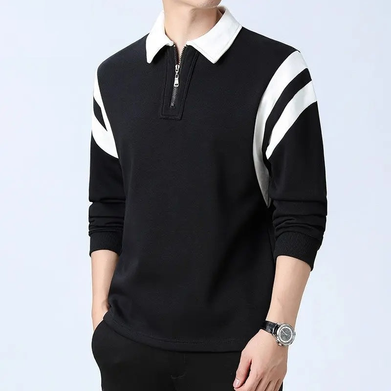 Hudson unisex quarter-zip pullover cotton blend retro collar flexible fit everyday comfort