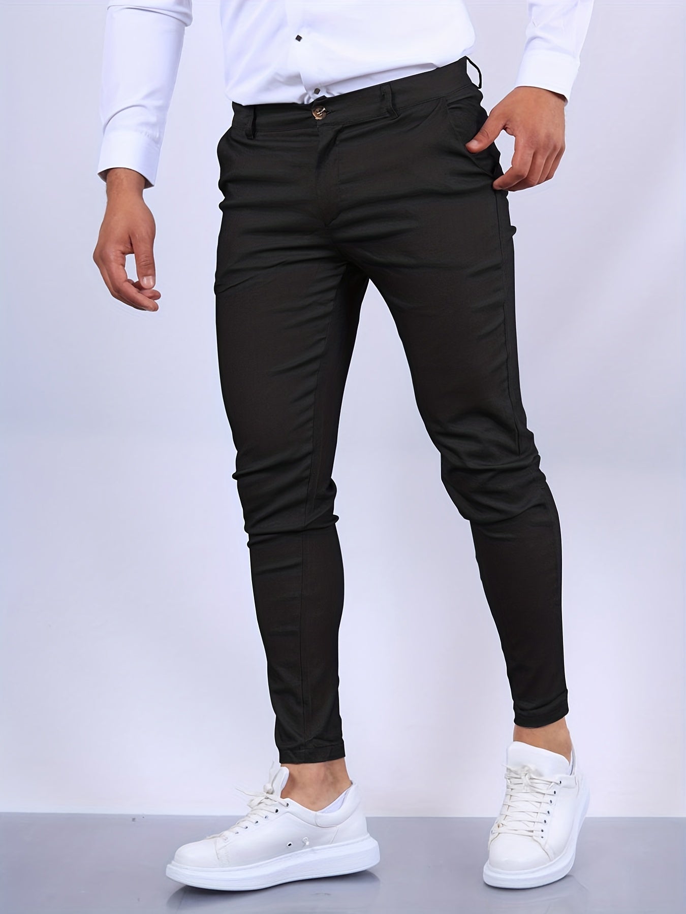 Men's slim fit dress pants elegant modern cut office-to-evening premium comfort tailored silhouette