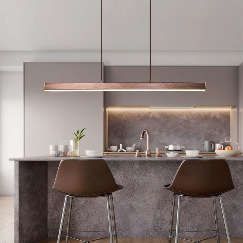 Industrial LED pendant lamp sleek metal frame acrylic diffuser modern interior dining kitchen lighting