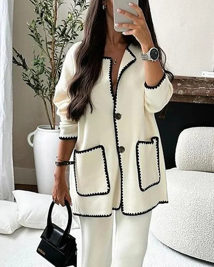 Beatrix women's elegant cardigan with button placket, versatile neutral layering piece for all occasions