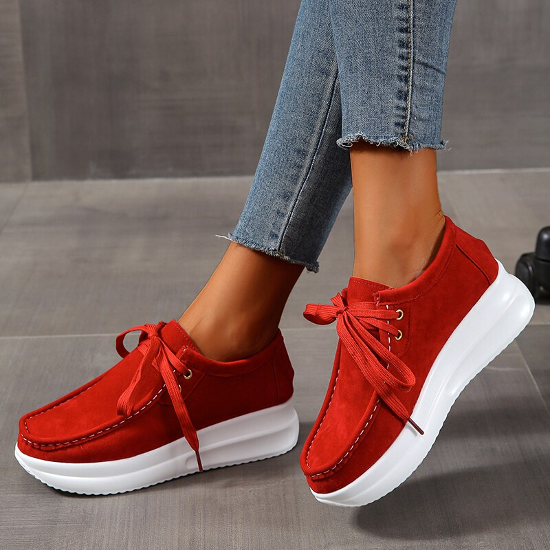 Women's Dahlia chunky suede shoes stylish durable all-season comfort with robust bold silhouette
