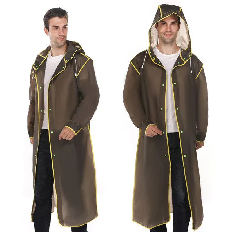 Unisex waterproof winter raincoat in neutral tone, sleek stylish cut with durable weather-ready protection