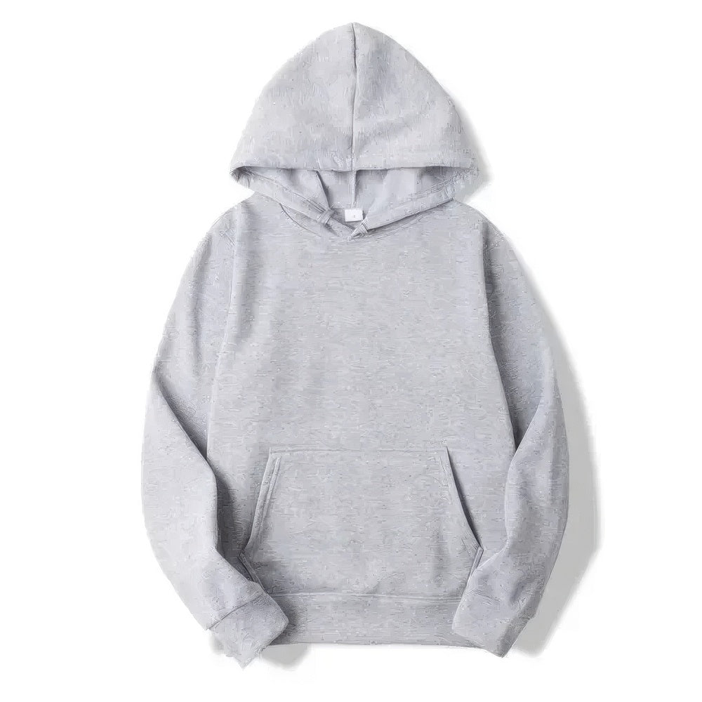 Ezra unisex basic hoodie in neutral tones, relaxed fit with drawstring hood for everyday wear