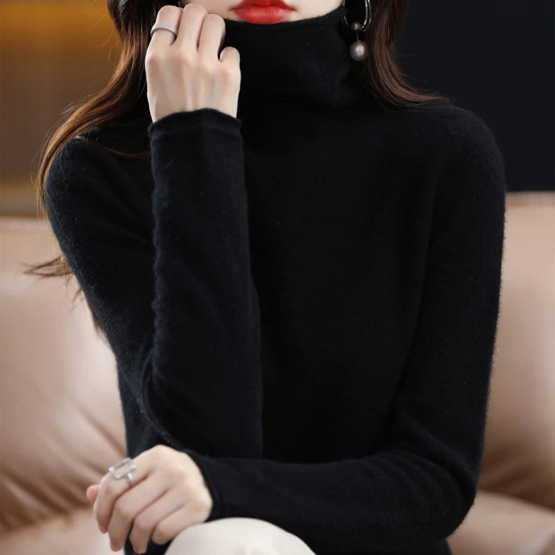 Women's regular-fit knit sweater in timeless elegant style with cozy warmth and refined silhouette