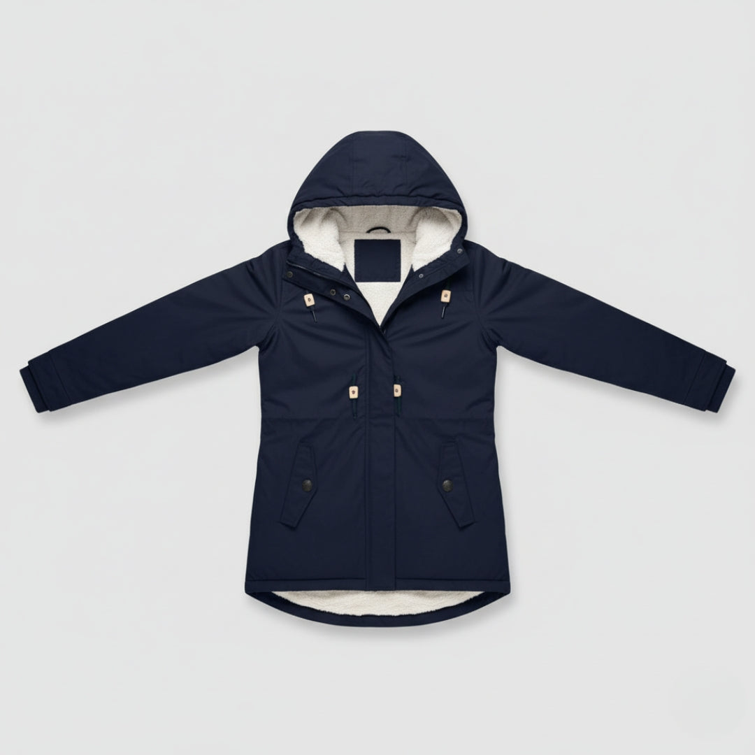 Men's water-resistant hooded winter jacket with sherpa fleece lining for cold weather