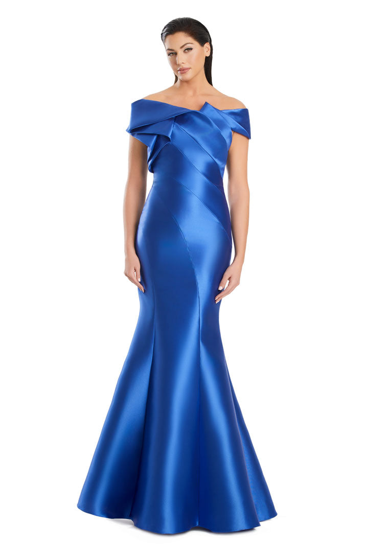 Alexander Daymor 3079S25 off-shoulder mermaid evening gown long formal prom dress flared hem