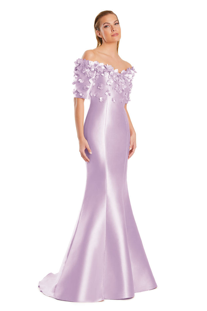 Alexander by Daymor long mermaid evening gown off-shoulder applique formal dress showstopper