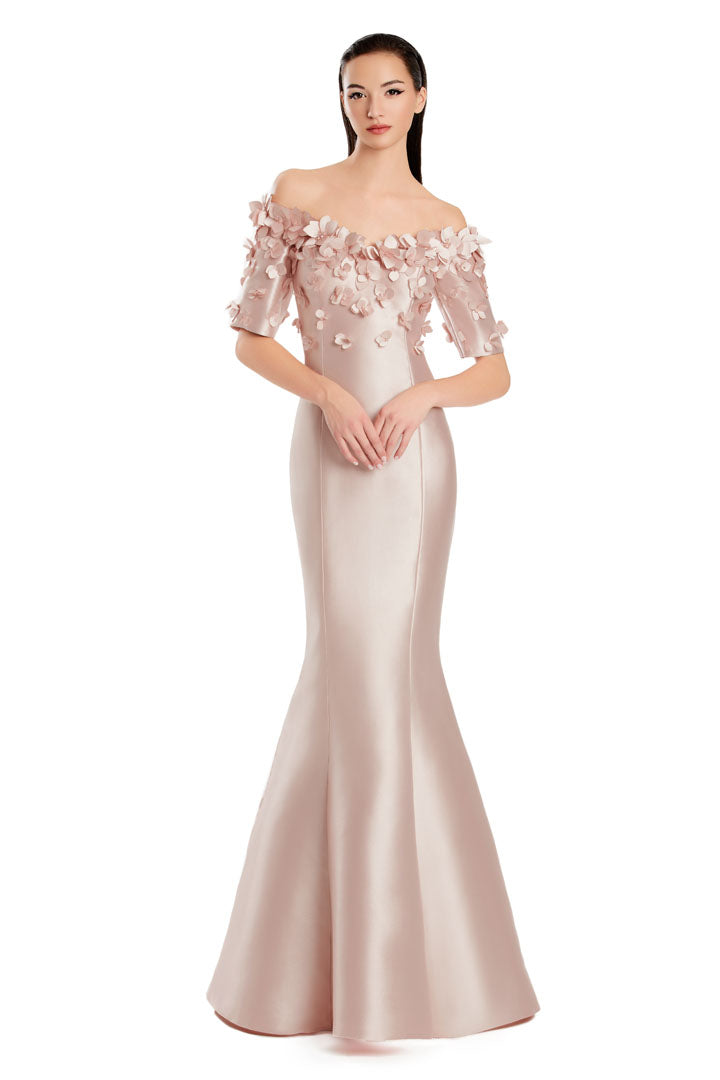Alexander by Daymor long mermaid evening gown off-shoulder appliqué formal dress showstopper