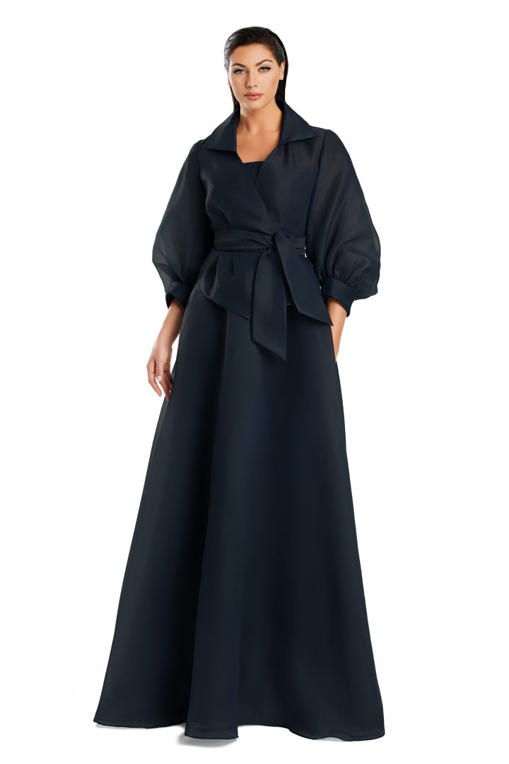 Alexander Daymor 3090S25 elegant mermaid A-line evening gown with coordinating 3/4 sleeve jacket