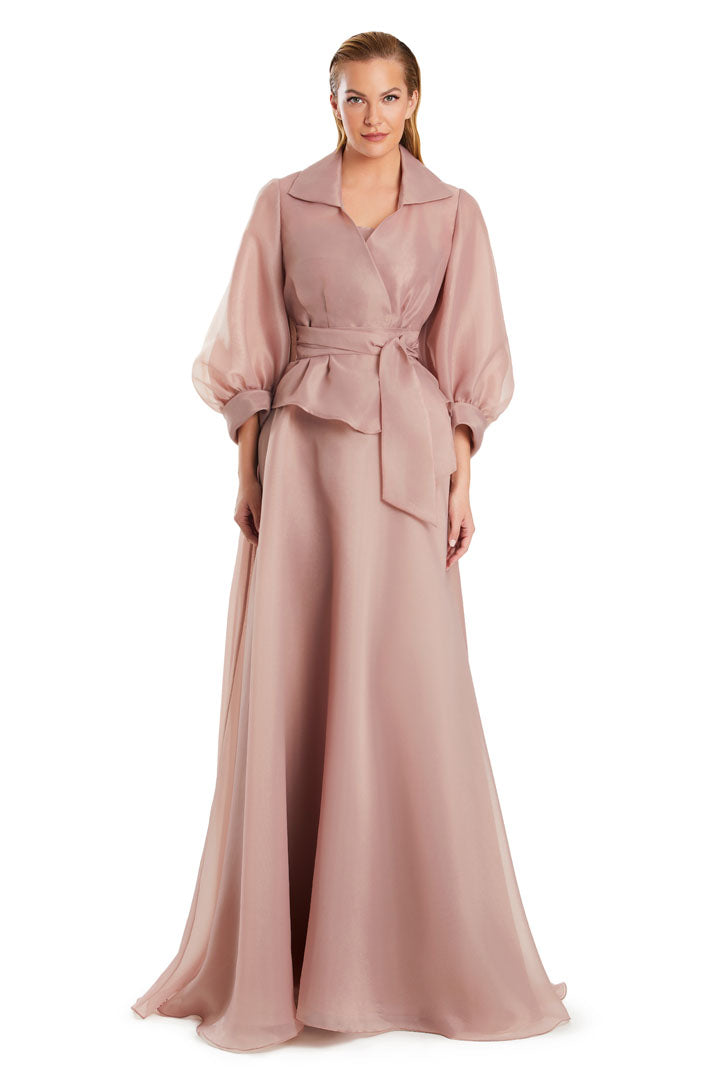 Alexander Daymor 3090S25 elegant mermaid A-line evening gown with coordinating 3/4 sleeve jacket