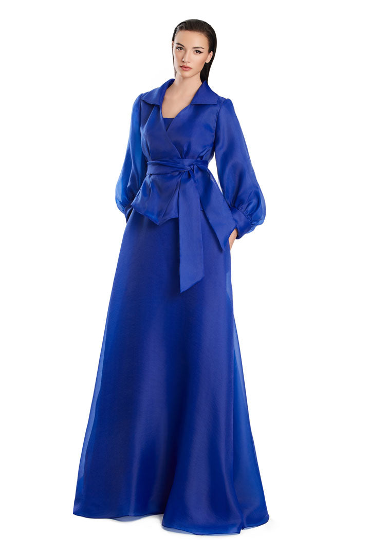 Alexander by Daymor elegant mermaid A-line evening gown with coordinating 3/4 sleeve jacket for formal events