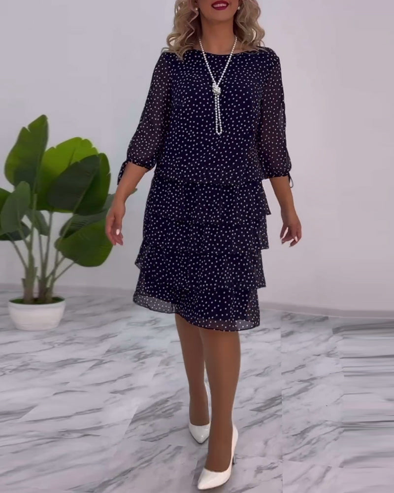 Women's elegant polka dot dress soft flowing fabric timeless feminine style for everyday and occasion wear