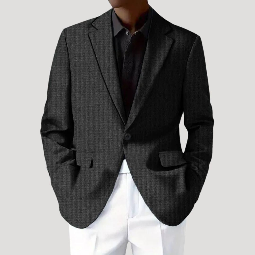 Men's green textured tailored casual blazer with structured cut for smart casual polished everyday wear