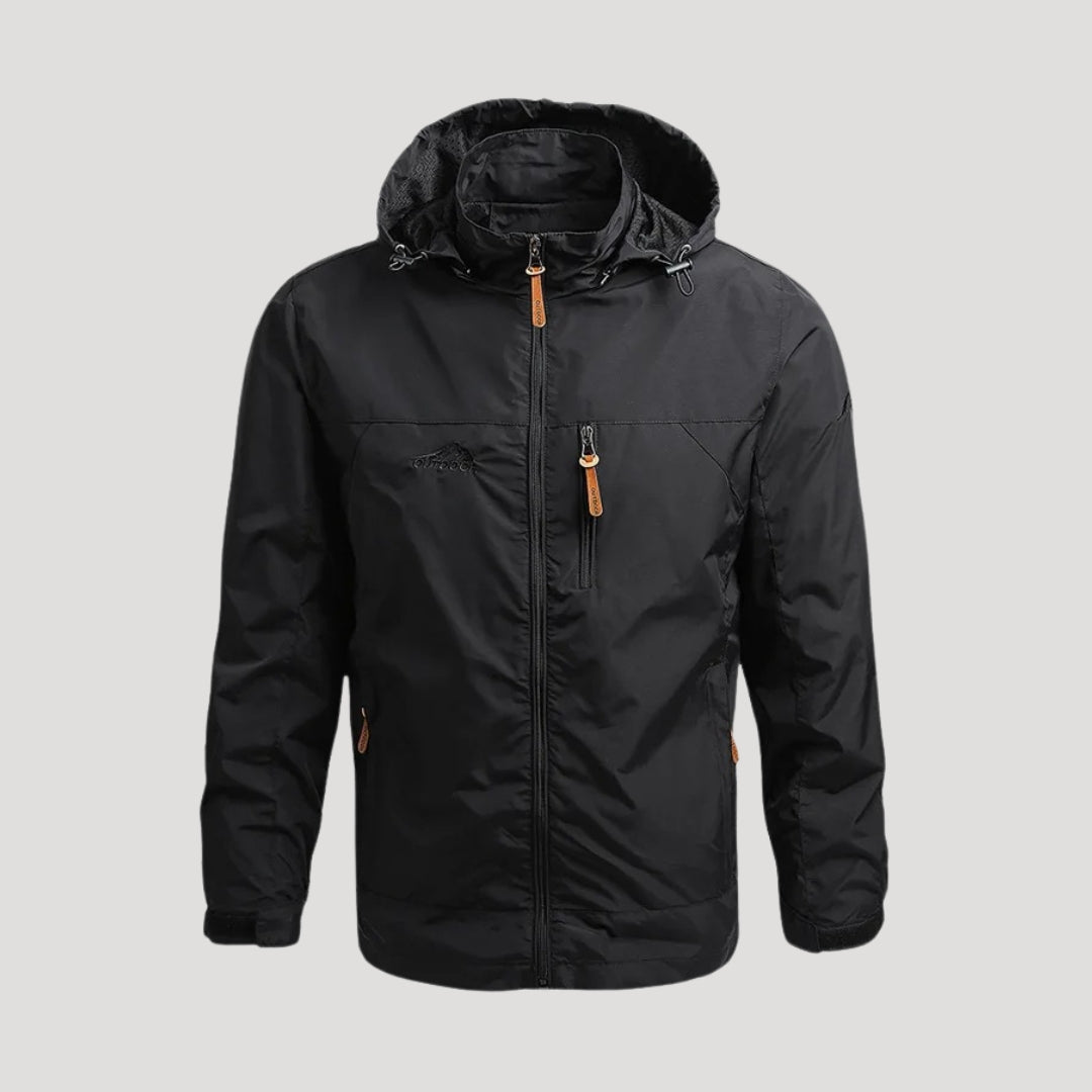 Men's lightweight hooded zip jacket weatherproof active outerwear spring casual modern fit