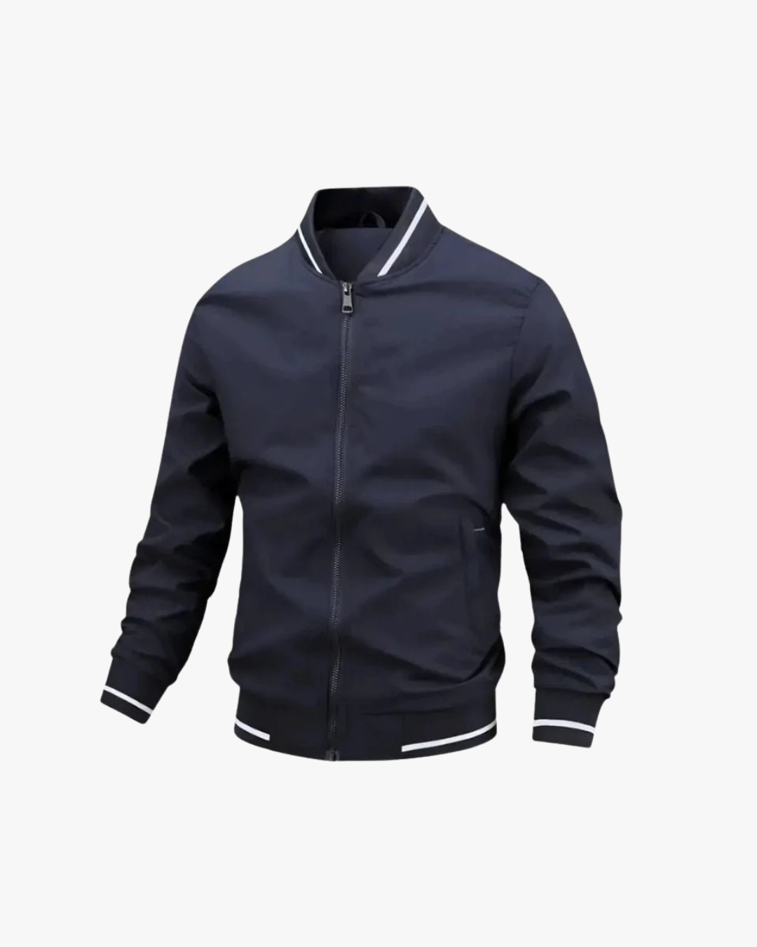 Men's classic black bomber jacket tailored fit ribbed collar versatile everyday modern style