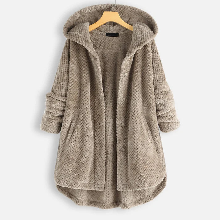 Women's fleece winter jacket cozy warm stylish comfort soft breathable fabric everyday cold weather wear