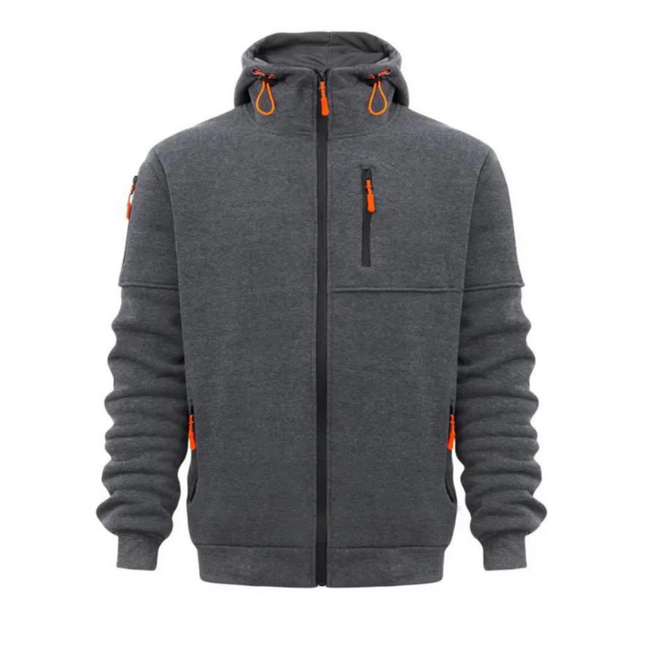 Men's casual hooded zipper jacket relaxed fit versatile layering everyday comfort wear