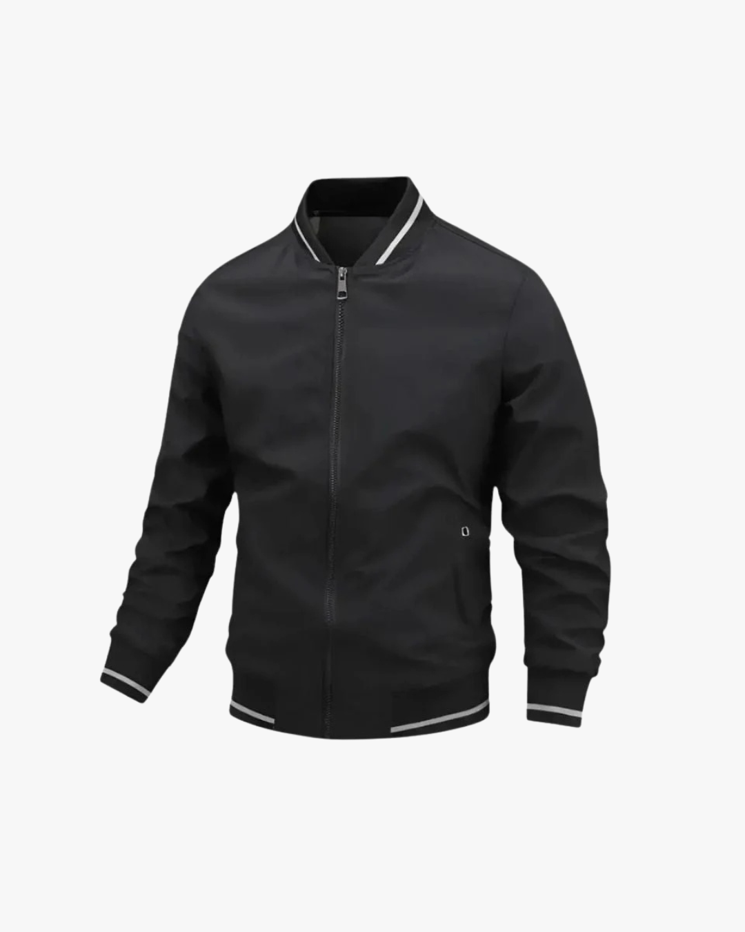 Men's classic black bomber jacket tailored fit ribbed cuffs modern streetwear everyday versatile layer